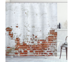 Aged Vintage Brick Wall Shower Curtain