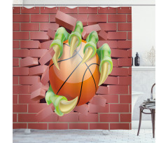 Basketball Cartoon Shower Curtain