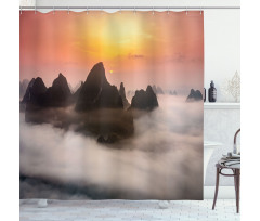 Mist Clouds Mountain Shower Curtain