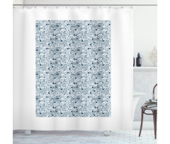 Sketch of Sea Animals Shower Curtain