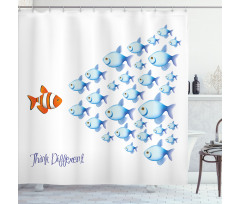 Think Differently Words Shower Curtain