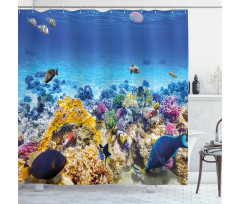 Ocean Corals Goldfish Shower Curtain