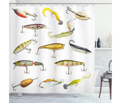 Hunting Sea Animals Theme Shower Curtain