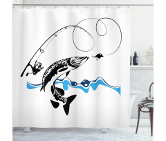 Hand Drawn Art Nautical Shower Curtain