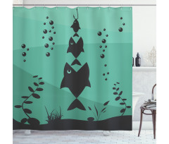 Underwater Life Themed Shower Curtain