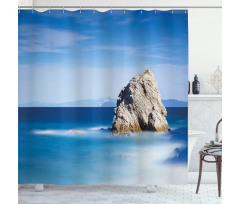 Rock in Ocean Serenity Shower Curtain
