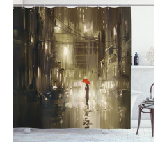 Romantic View Rainy Day Shower Curtain