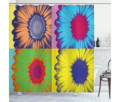 Daisy Flower Collage Shower Curtain