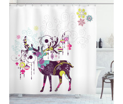 Reindeer Ornaments Shower Curtain