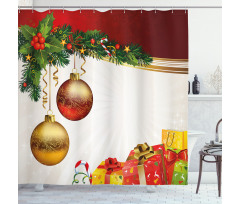 Yule Eve Balls Baubles Shower Curtain