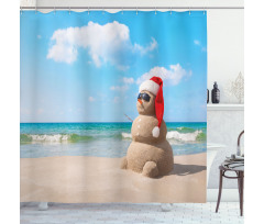 Sandman with Santa Hat Shower Curtain