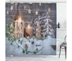 Candles with Lanterns Shower Curtain