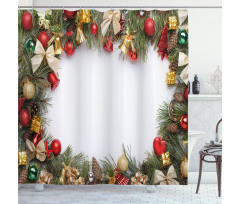 Garland Frame Noel Art Shower Curtain