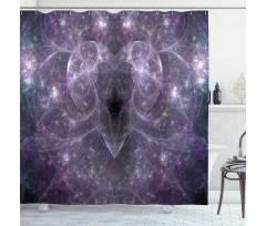 Space Cosmos Hearts Shower Curtain