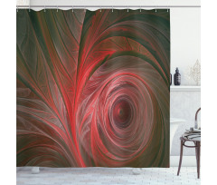 Spiral Curvy Leaf Veins Shower Curtain