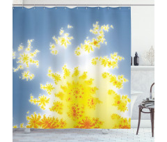 Floral Motif Shower Curtain