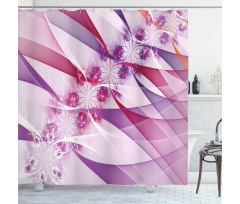 Digital Colored Flowers Shower Curtain