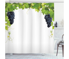 Wine Leaves in Village Shower Curtain