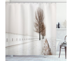 Snow Winter Frozen Shower Curtain