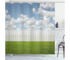 Sky with Clouds Farm Shower Curtain