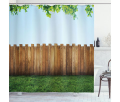 Nature Yard Field Plank Shower Curtain
