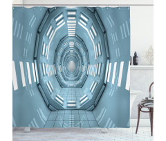 Cosmos Ufo Lands Shower Curtain