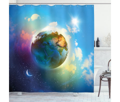 Cosmos Vibrant Scenery Shower Curtain