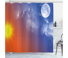 Galaxy Sun Clouds Shower Curtain