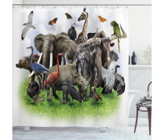 Wild Safari Animals Shower Curtain