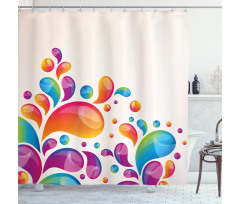 Abstract Raindrops Shower Curtain