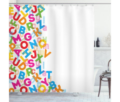 Alphabet Lettering Shower Curtain