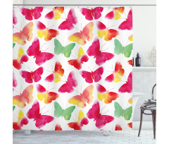 Watercolor Butterflies Shower Curtain
