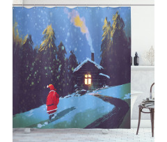 Santa Claus in Mountain Shower Curtain