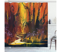 Imaginary Forest View Shower Curtain