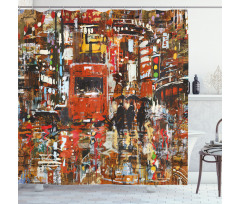 Urban Abstract City Shower Curtain