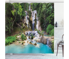 Laos Vietnamese Lake Shower Curtain