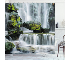 Waterfall with Rocks Shower Curtain