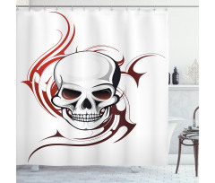 Scary Wild Skull Tribal Shower Curtain
