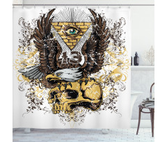 American Eagle on Skull Shower Curtain