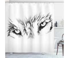 Winter Animal Wild Wolf Shower Curtain