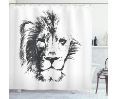 Sketchy Jungle Lion Shower Curtain