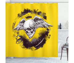 Death Angel Wings Skull Shower Curtain