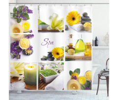 Happy Day with Flowers Shower Curtain
