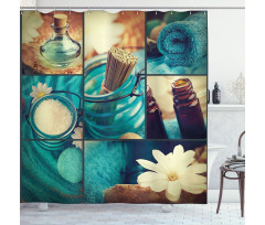 White Daisies Collage Shower Curtain