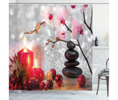 Winter Orchid Stone Shower Curtain