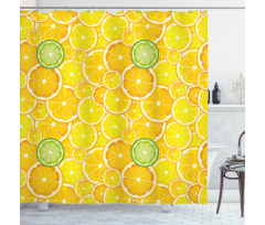 Lemon Orange Circles Shower Curtain