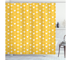 Heart Shapes and Dots Shower Curtain