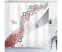 Square Wavy Shapes Shower Curtain