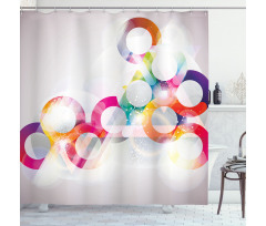 Disc Shapes Circles Shower Curtain