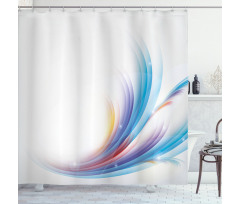 Rainbow Inspired Waves Shower Curtain